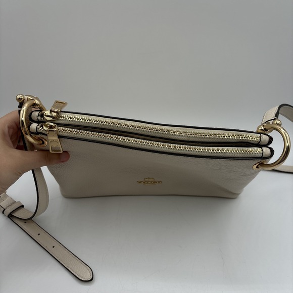 Coach Mia Crossbody Handbag White Pebbled Leather F76645 Zip Top Purse‎ Bag - Picture 2 of 15